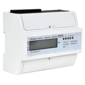 Enotarifni neposredni števec el. energije, 3F, LCD, 7M 400VAC / 10(100)A, TVOF37