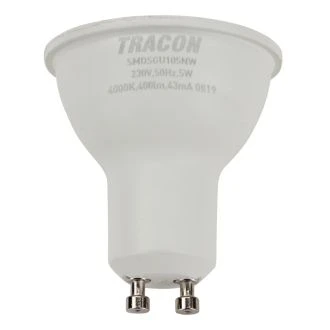SMD LED spot žarnica s čipom SAMSUNG 230V, 50Hz, GU10, 5W, 400lm, 4000K, 120°, EEI=F, SMDSGU105NW