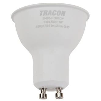 SMD LED spot žarnica s čipom SAMSUNG 230V, 50Hz, GU10, 7W, 580lm, 6500K, 120°, EEI=F, SMDSGU107CW