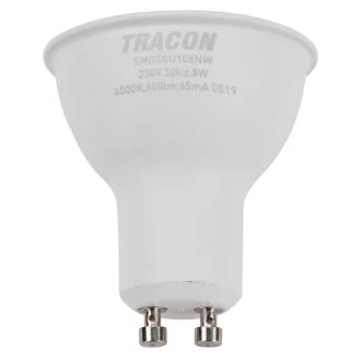 SMD LED spot žarnica s čipom SAMSUNG 230V, 50Hz, GU10, 8W, 600lm, 4000K, 120°, EEI=F, SMDSGU108NW