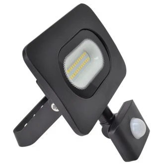 SMD LED reflektor s senzorjem gibanja, črn 220-240V, 10W, 4000K, IP65, 750lm, EEI=G,120°, 10s-7min, 3-10m, RSMDLM10H