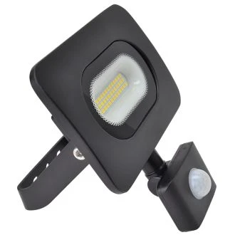 SMD LED reflektor s senzorjem gibanja, črn 220-240V, 20W, 4000K, IP65, 1500lm, EEI=G, 120°, 10s-7min, 3-10m, RSMDLM20H