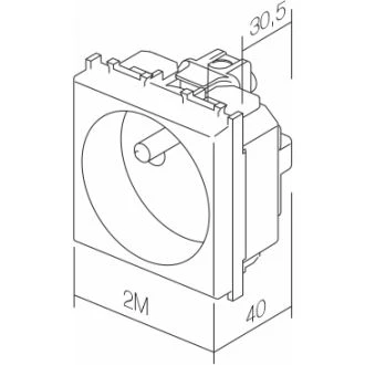 Vtičnica FRANCOSKA+KS+POKROV 2P+E 16A 250V~ 2M AA, VM41AA-B
