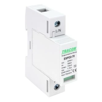AC prenapet. odvodnik tipa T2, zamenljiv zaščit. element Uc:275V; In:40kA; Imax:70kA; Up:1,7kV; 1P, ESPD2-70-1P