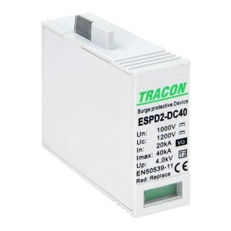 Vložek DC prenapet. odvodnika tipa T2, VG, 1000 V Ucpv: 1200V; In:20kA; Imax:40kA; Up:4kV; Var+GTD, ESPD2-DC40-1000VG