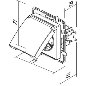 Vtičnica SCHUKO+POKROV LOGIQ 2P+E 16A 250V~ BV TI XO, VQ13TIXO-U