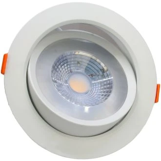 Vgradna LED svetilka, okrogla, v spuščen strop, vrtljiva 200-240 V, 50Hz, 7W, 4000K, 450lm, 38°, IP20, EEI=G, DLCOB7NW