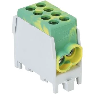 Odcep. vrst. sponka za glavni vod na montaž. tir, zeleno/rumena 2.5-25mm2, max. 1000VAC, max.101A, FLECU-25-25-2ZS