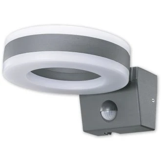 LED stenska svetilka+senzor gibanja, oblika prstana, antracit 230VAC, 20W, 1700lm, 4500K, 10s-5m, 3-2000lx,9m, IP65, EEI=F, SLOMA20W