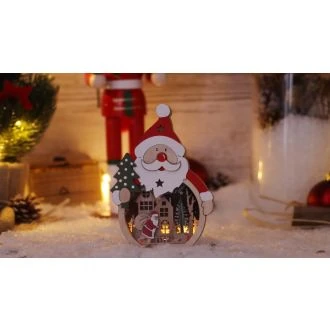 Božična LED dekoracija-božiček, na baterije Timer 6+18h, 3LED, 3000K, 2xAAA, CHRSCW3WW