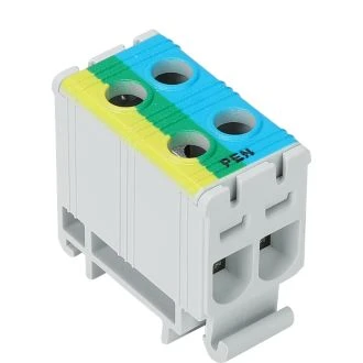 Odcep. vrst. sponka za glavni vod na montažni tir, modr-zel-rum 1.5-16mm2, max. 1000VAC, 1500VDC, max.85A, FLEAL-16/2KZS