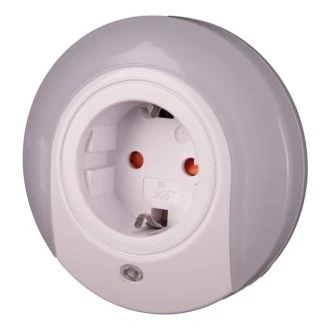 Nočna svetilka za vtičnico s senzorjem svetlobe 230VAC, 50Hz, 0,42W, 15lm, CDS, 1xSCHUKO, NLSCHUKO