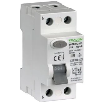 Tokovno zaščitno stikalo FID, 2 polno 16A, 30mA, 10kA, B, EVOB2P1603