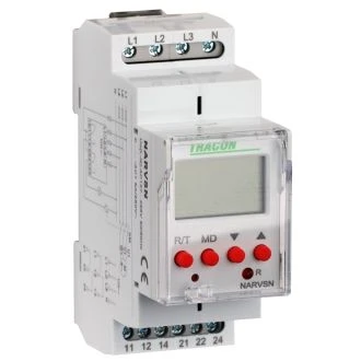 Napetostno nadzorni rele 3F s prikazovalnikom AC 230V L-N, U>,< 70-400V, 2CO 8AVAC (AC1), NARVSN