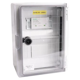 Prenapetostna zaščitna omarica za solarne sisteme 280×210×130mm, IP65, DC1+2, Un=1000VDC, SPBPVDC1B