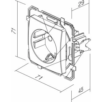Vtičnica SCHUKO 2P+E 16A 250V~ CB XO KS, VE10CBXOKS-U