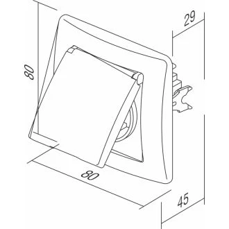 Vtičnica SCHUKO+Pokrov 2P+E 16A 250V~ II, VE11II-U