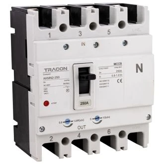 Kompaktni odklopnik 4P,250A,Ir=(0,8-1,0)In,400/415V, 50/60Hz, Icu=36kA, Ics=25kA, AKMN2-250