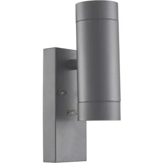 Stensko zunanje spot svetilno telo+somrak/luxomat, antracit 100-240VAC, 50Hz, 2xGU10, max 35W, 30lux, IP44, SPGU10IPFA2A