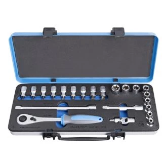 Ključi nasadni 1/2" v kovinski kaseti UNIOR 90BITX1P22, TX 20-TX 60/E 10-24/22kos, 611945