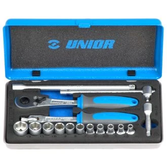 Ključi nasadni 1/4" v kovinski kaseti UNIOR 188BI, 4-13mm/16kos, 611996