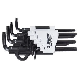 Ključi inbus tx z luknjo na pvc obešalu UNIOR 220/7TXPH, TR 9-TR 40/8kos, 613089