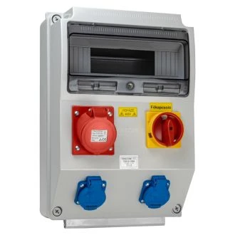 Gradbiščna omarica/vtično gnezdo-BREZ ZAŠČITE in OŽIČENJA+gl Out:2×SCHUKO+1×16A(3P+N+E), TDB15-12MK