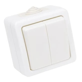 Nadometno dvojno izmenično stikalo 10AX, IP54, TR-PH06-2