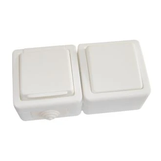 Nadometno dvopolno stikalo z vtičnico 16A/250V, IP54, TR-PH11