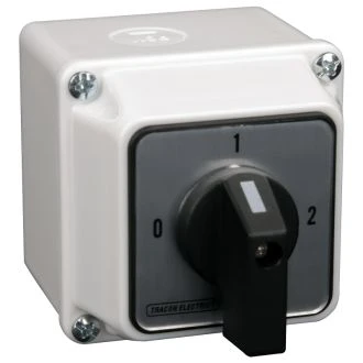 Grebenasto stikalo z ohišjem 2x3P, 20A 400V, (0-1-2), 90°, IP44, TKB-209/3T