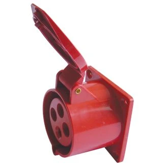 Vgradna ravna industrijska vtičnica 32A, 400V, 3P+E, IP44, TICS-424