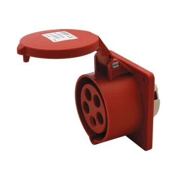 Vgradna ravna industrijska vtičnica 16A, 400V, 3P+N+E, IP44, TICS-415