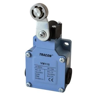 Pozicijsko stikalo, nihal.ročaj in kolešč., s kov.ohišjem 1xNO+1xNC, 3A/250V AC, IP65, VM115