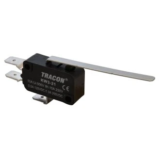 Pozicijsko stikalo, mikro, z vzmetno palico 10(3)A / 250V AC, 52mm, 6,3x0,8 mm, IP00, KW3-21