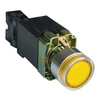 Svetilna tipka, rumena, s transformatorjem, glim, 1×NO, 3A/230V AC, 6V, IP42, NYGBW3541S