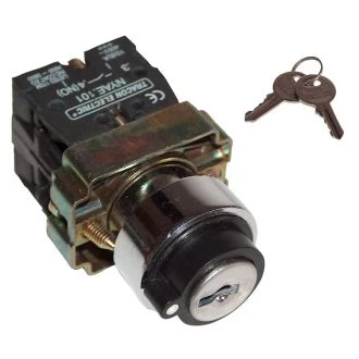 Stikalo s ključem, z dvojno pozicijo, s povratno vzmetjo, 1×NC+1×NO, 3A/230V AC, IP42, NYBG65KK