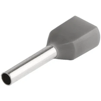 Votlica-dvojček 2x4mm2, L=12mm, siva, 100 kos, E19I