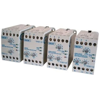 Zaščitni rele-pre/podnapetostni-3faz, nastavljiv, Umin=160V / Umax=390-490V, 5-15min, 0-15min, 5A/250V, TFKV-11