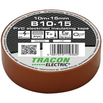 PVC izolirni trak 10m x 15mm rjav, 10 kos, B10-15