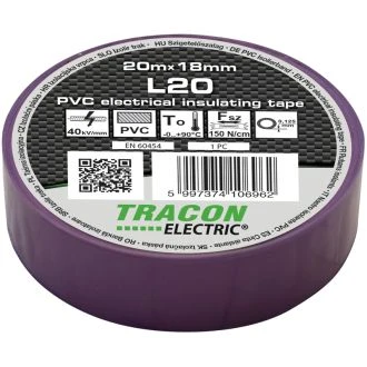 PVC izolirni trak 20m x 18mm vijoličast, 10 kos, L20