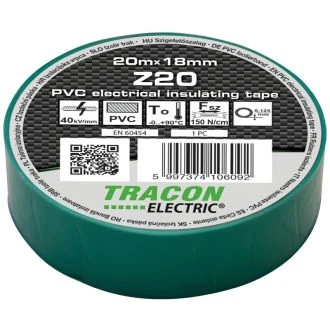PVC izolirni trak 20m x 18mm zelen, 10 kos, Z20