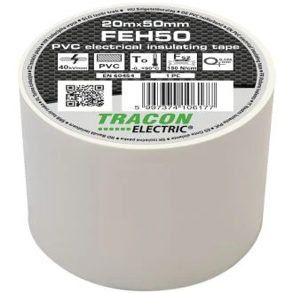 PVC izolirni trak 20m x 50mm bel, FEH50
