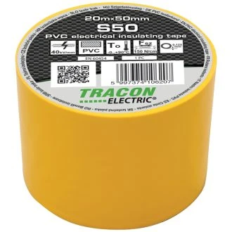 PVC izolirni trak 20m x 50mm rumen, S50