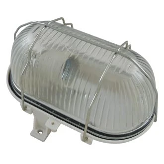 Ladijska svetilka s kovinsko mrežo, plastična, 230 V, E27, max. 60 W, IP44, bela, TLH-08S