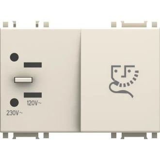 Vtičnica za brivnik 2.5A 230V~/15A 110V~ 3M IW, EM60IW-U