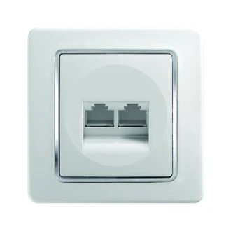 Vtičnica CAT5e KS dvojna 2x RJ45 8/8 CO, KE39CO-B