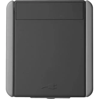 Vtičnica SCHUKO+POKROV IP44 2P+E 16A 250V~ BV GY, VF12GY-U