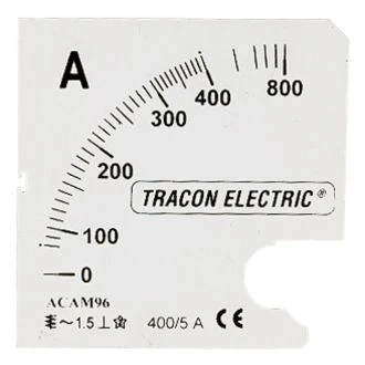 Plošča s skalami za ampermeter tipa ACAM72-5 0 - 200 (400) A, SCALE-AC72-200/5A
