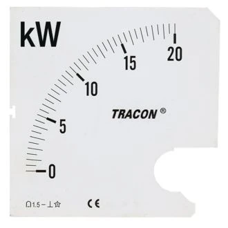 Plošča s skalami za vatmeter tipa W72-400V/4 0 - 24 kW, SCALE-W72/4-24