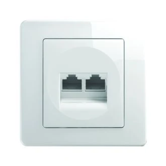 Vtičnica CAT5e KS dvojna 2x RJ45 8/8 PW, KE39PW-B